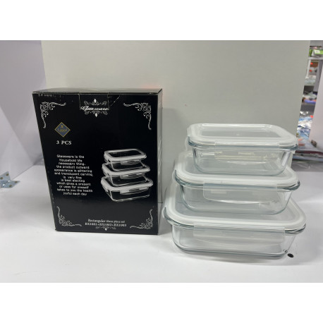 WL-2505 Судочки на защелках стекло 3шт (1/8шт)